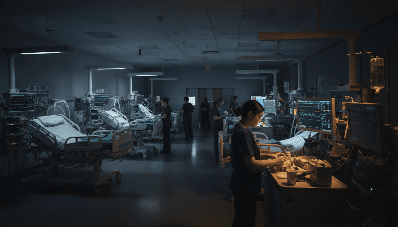 Patient monitoring equipment in a hospital intensive care unit